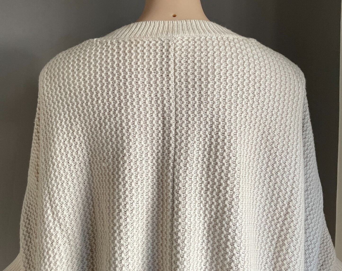 WITCHERY Jumper Chunky Knit Beige Dolman Sleeve Relaxed Fit Sweater Sz S M 10 12