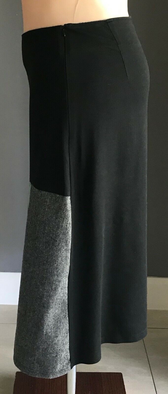 HOT ICE COLLECTION Midi Skirt Black w Grey & Green Trim A-Line Plus Size XL 16