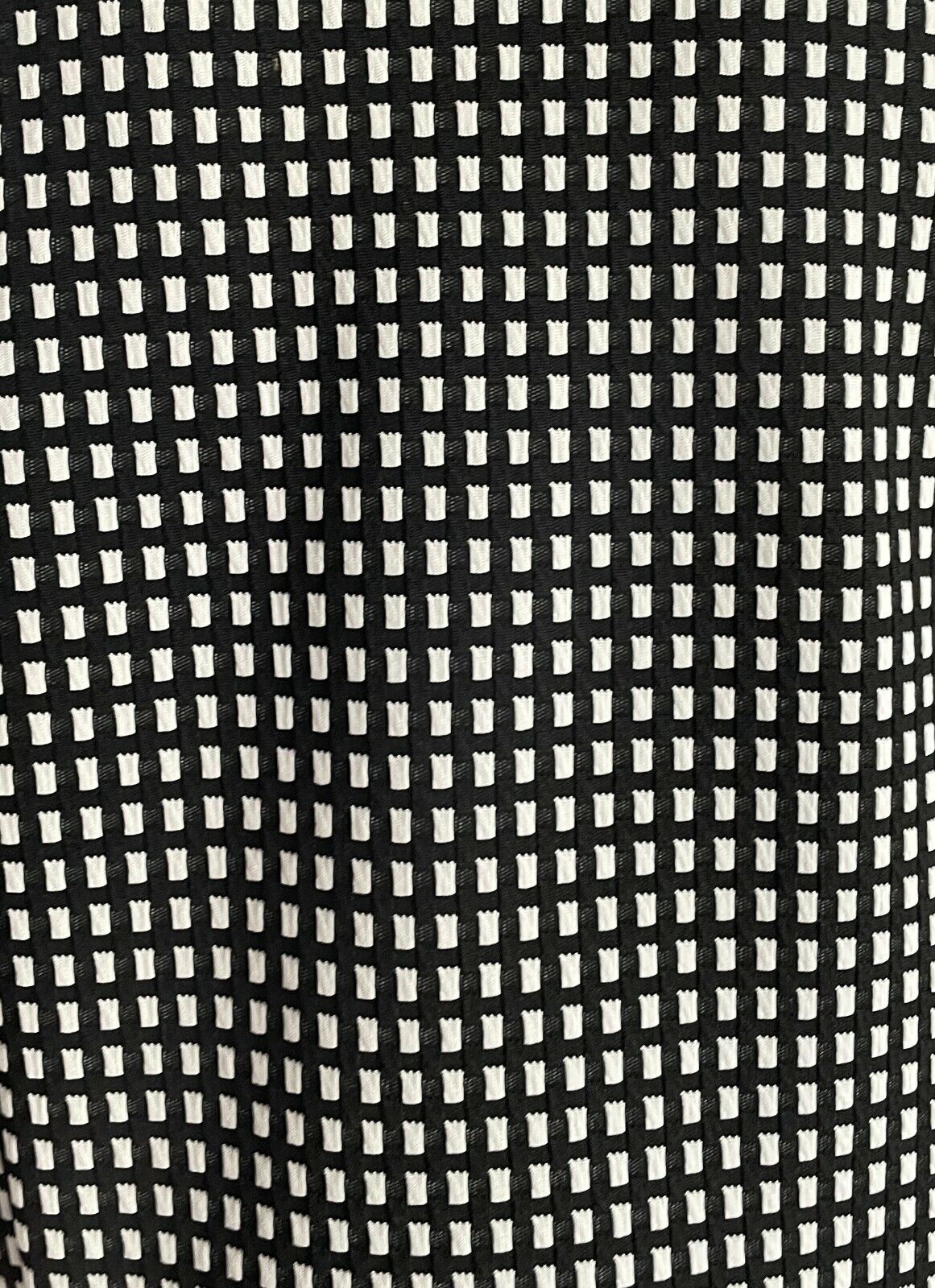 ICE FASHION Jacket Black White Check Print Collarless Long Sleeve Size XL 12 NEW