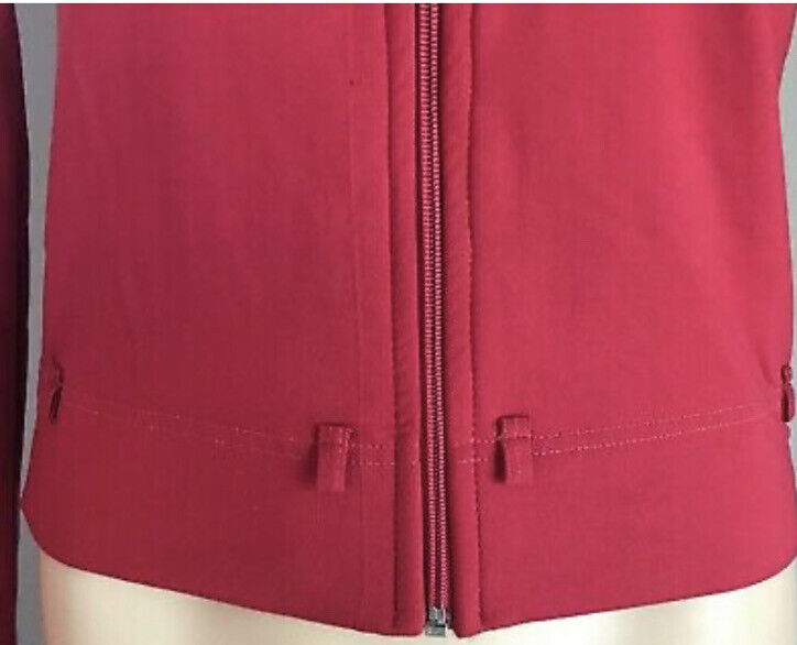 KOOKAI Jacket Full Zip Maroon High Neck Long Sleeve Crop Stretch Size 1 AU 10