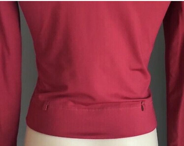 KOOKAI Jacket Full Zip Maroon High Neck Long Sleeve Crop Stretch Size 1 AU 10