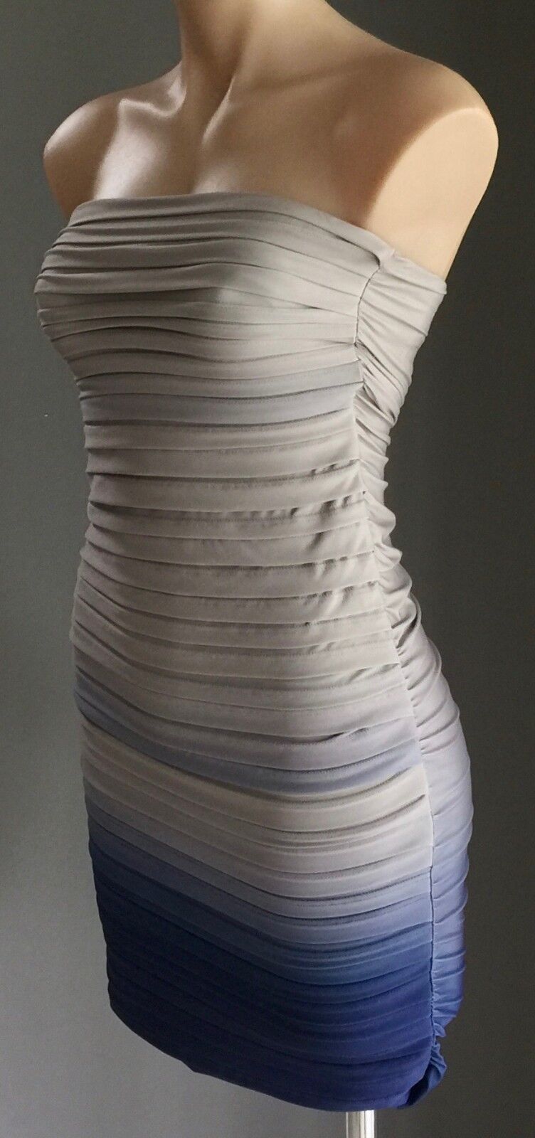 KOOKAI MINI Strapless Dress Bodycon Grey & Blue Ombre Ladies Size 2 AU 10