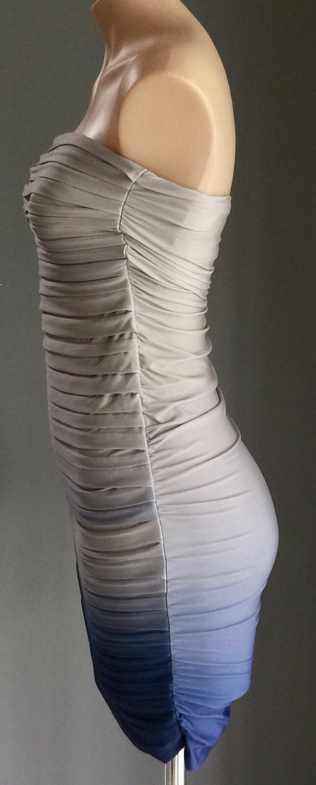 KOOKAI MINI Strapless Dress Bodycon Grey & Blue Ombre Ladies Size 2 AU 10