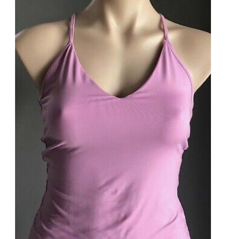 KOOKAI "Tara Vee" Bodycon Dress Lilac Ruched Racer Back Stretch Midi US 1 AU8 10