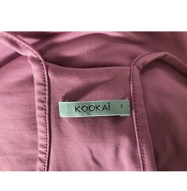 KOOKAI "Tara Vee" Bodycon Dress Lilac Ruched Racer Back Stretch Midi US 1 AU8 10
