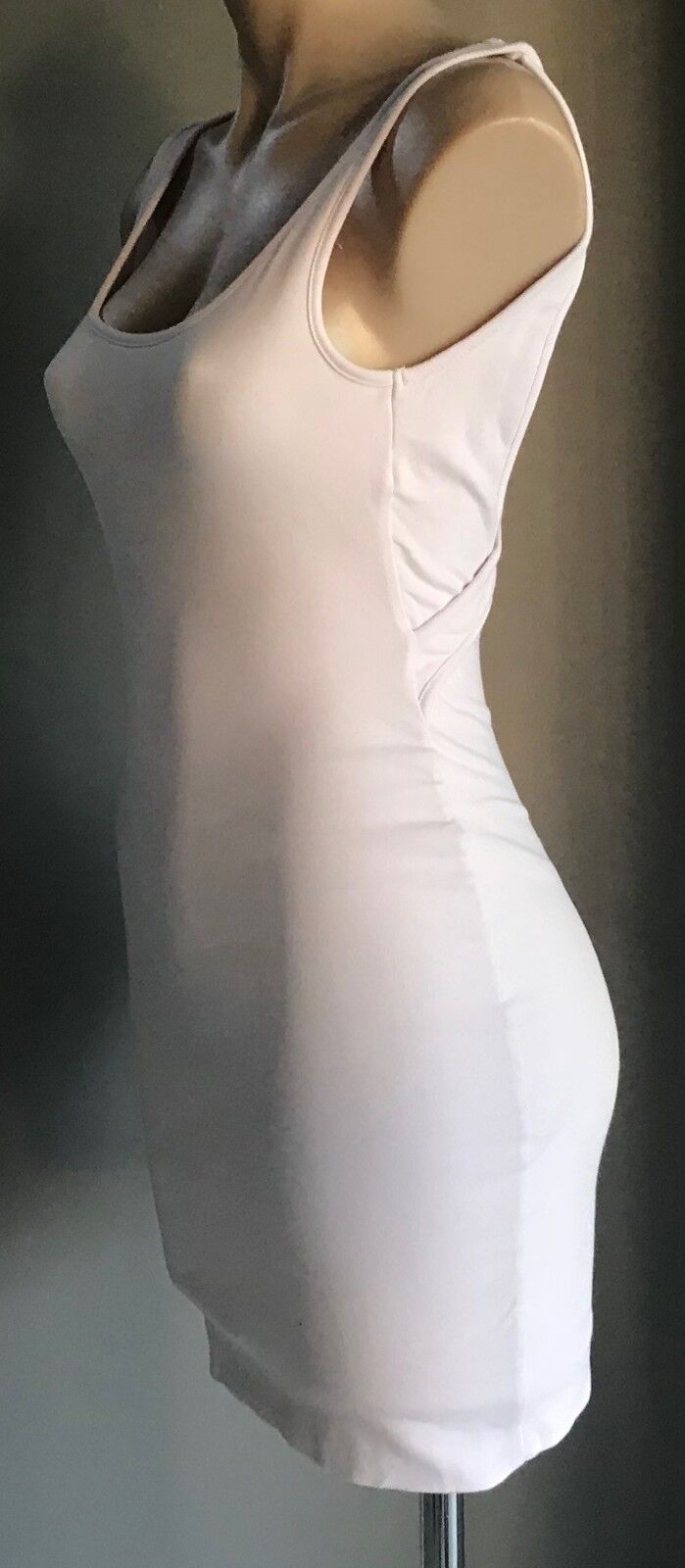 KOOKAI Bodycon Mini Dress Open Back Stretch Baby Pink Lined Size 1 AU 8 - 10