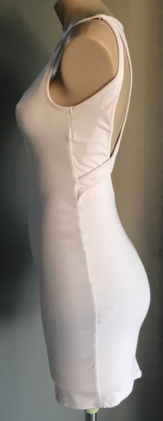 KOOKAI Bodycon Mini Dress Open Back Stretch Baby Pink Lined Size 1 AU 8 - 10