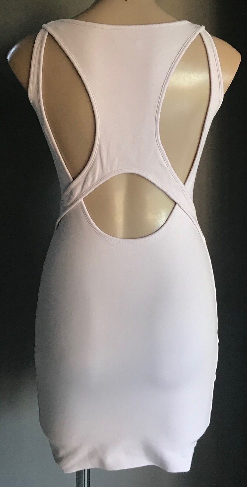 KOOKAI Bodycon Mini Dress Open Back Stretch Baby Pink Lined Size 1 AU 8 - 10