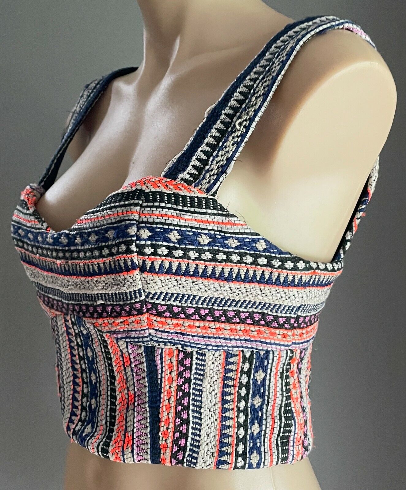 KOOKAI "Resort" Thick Crop Top Bustier Size 38 AU 10 MultiColoured & Print NEW