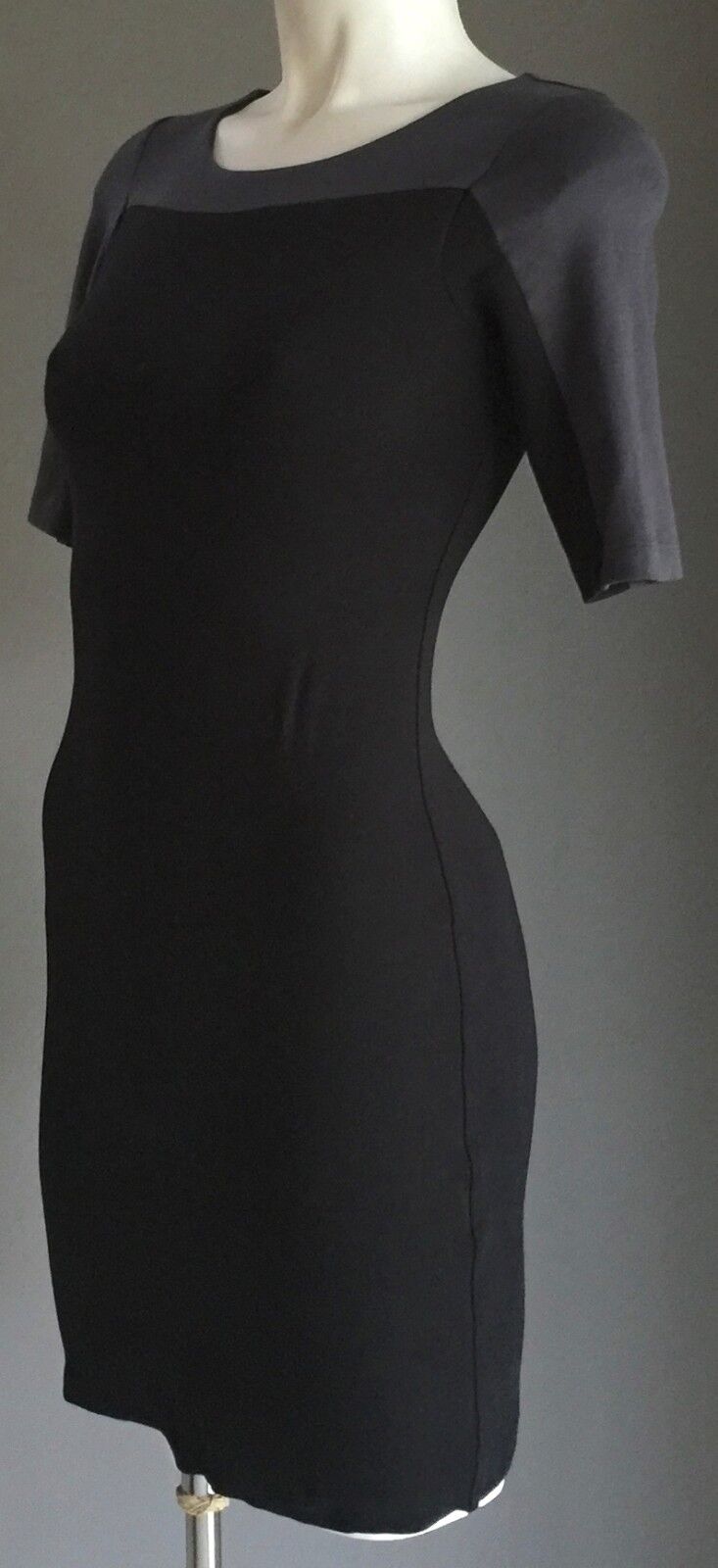 KOOKAI Bodycon Dress Grey & Black Stretch Ladies Size 1 AU 8 Stunning