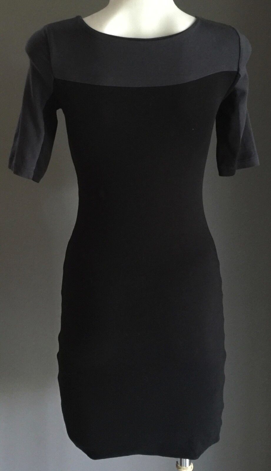KOOKAI Bodycon Dress Grey & Black Stretch Ladies Size 1 AU 8 Stunning