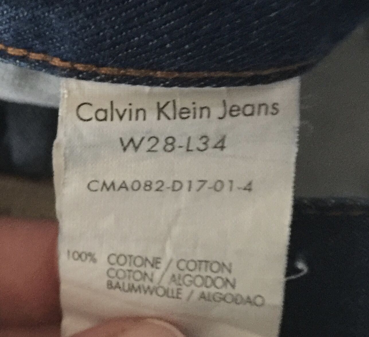 CALVIN KLEIN Jeans Blue Denim Straight Leg Ladies Size W 28 L 34 CMA082-D17-01-4