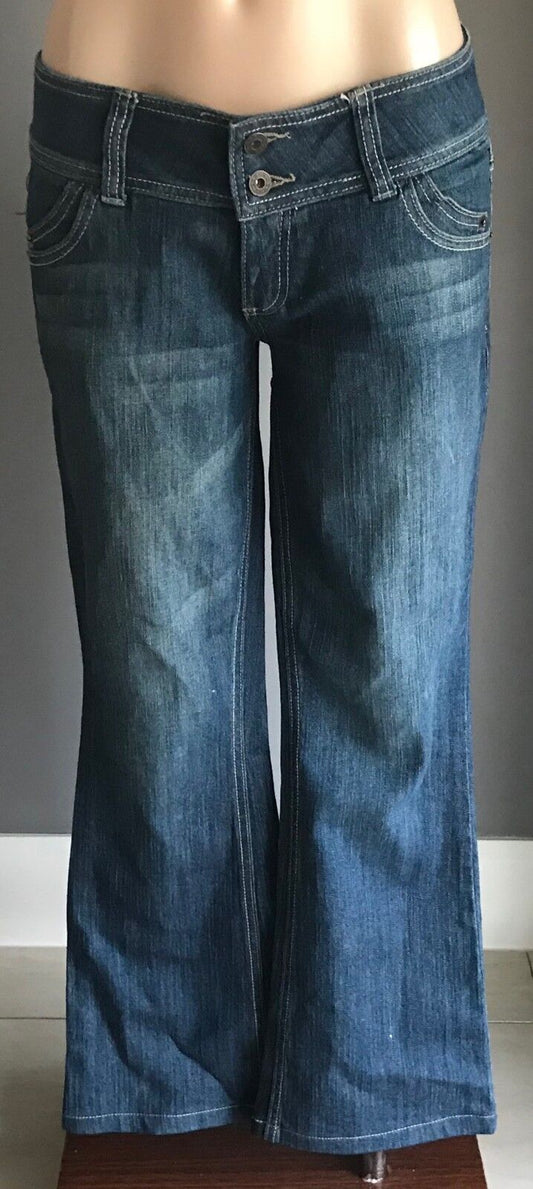 GUESS RIVIERA "Modele" Denim Jeans Dark Blue Bootleg Ladies Size 29