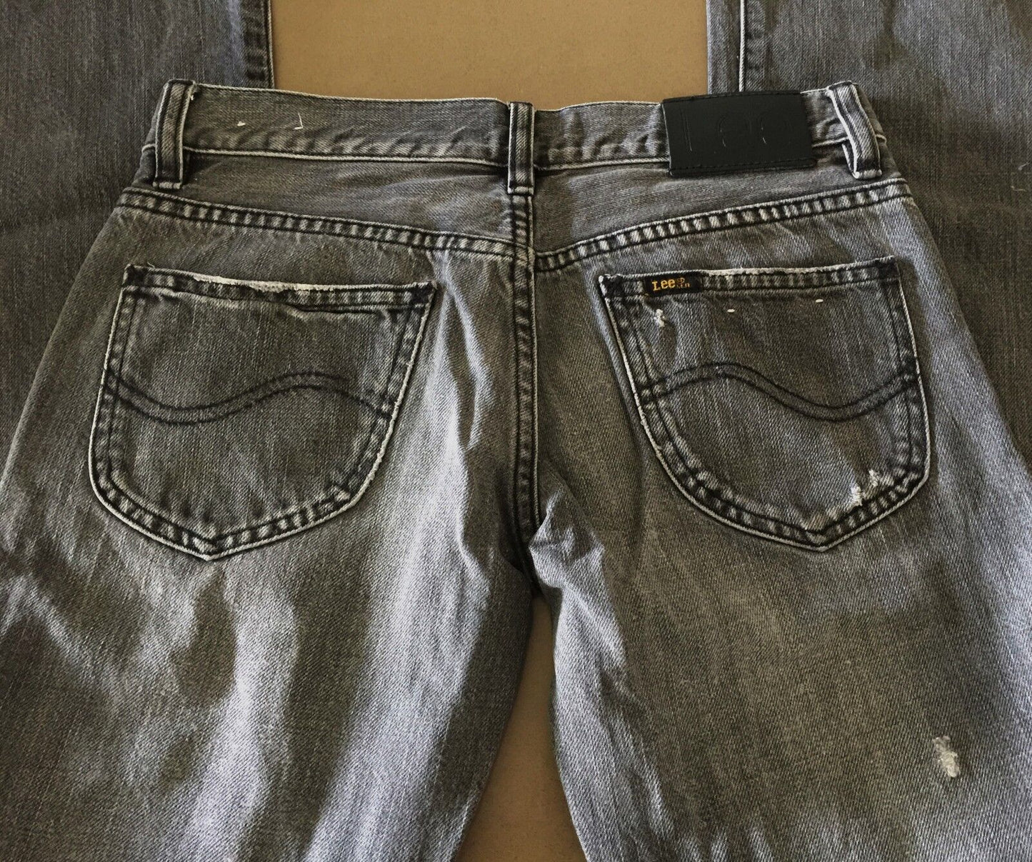 LEE "Lo Ryder Bootcut" Jeans Distressed Grey Wash Denim Ladies Size 7 5 Pocket