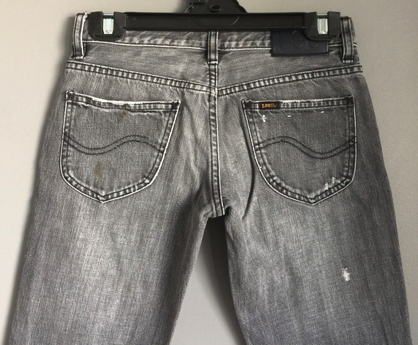LEE "Lo Ryder Bootcut" Jeans Distressed Grey Wash Denim Ladies Size 7 5 Pocket