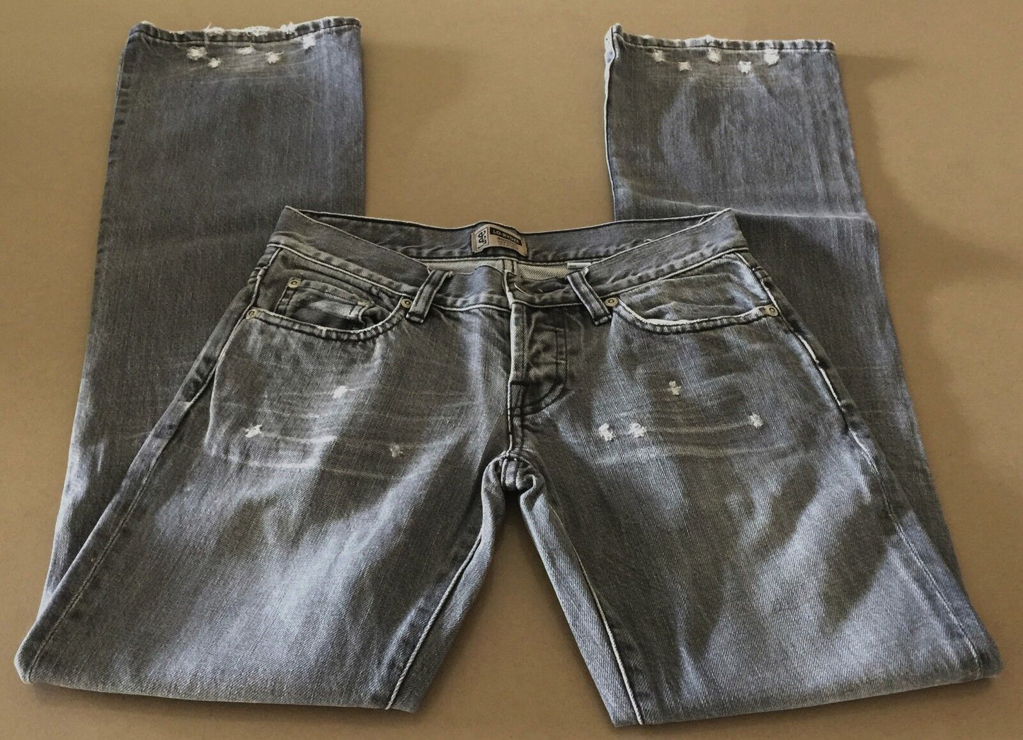 LEE "Lo Ryder Bootcut" Jeans Distressed Grey Wash Denim Ladies Size 7 5 Pocket