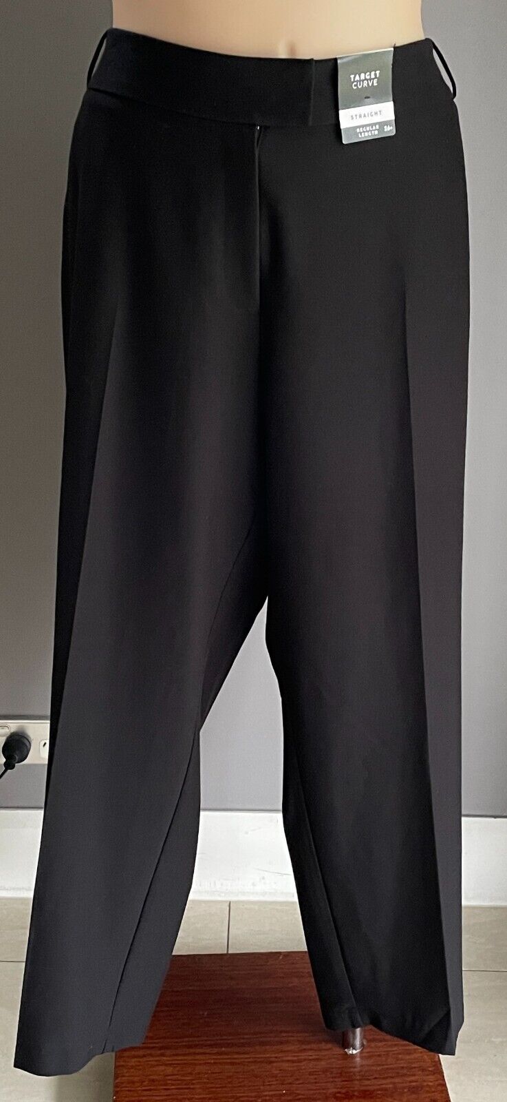 TARGET CURVE Black Straight Leg Pants Plus Sze 26 Classic Style Work Full Length