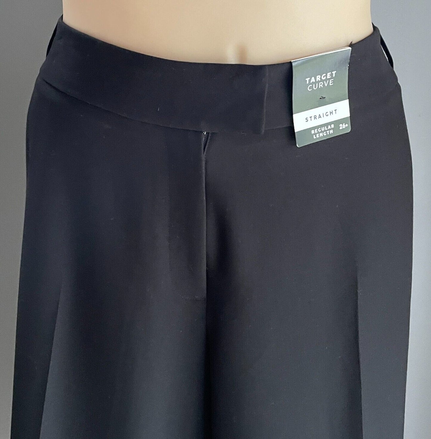 TARGET CURVE Black Straight Leg Pants Plus Sze 26 Classic Style Work Full Length