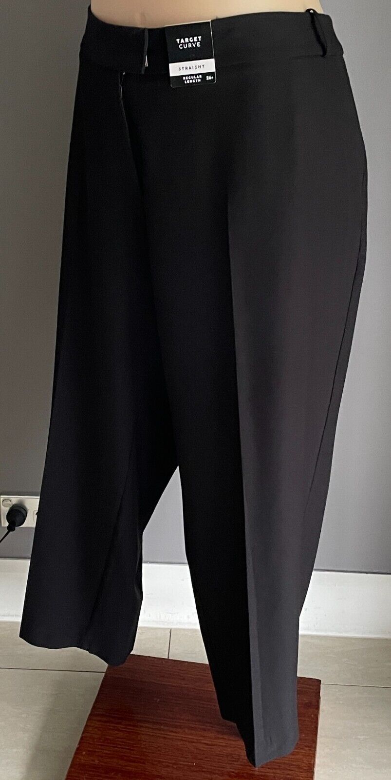 TARGET CURVE Black Straight Leg Pants Plus Sze 26 Classic Style Work Full Length