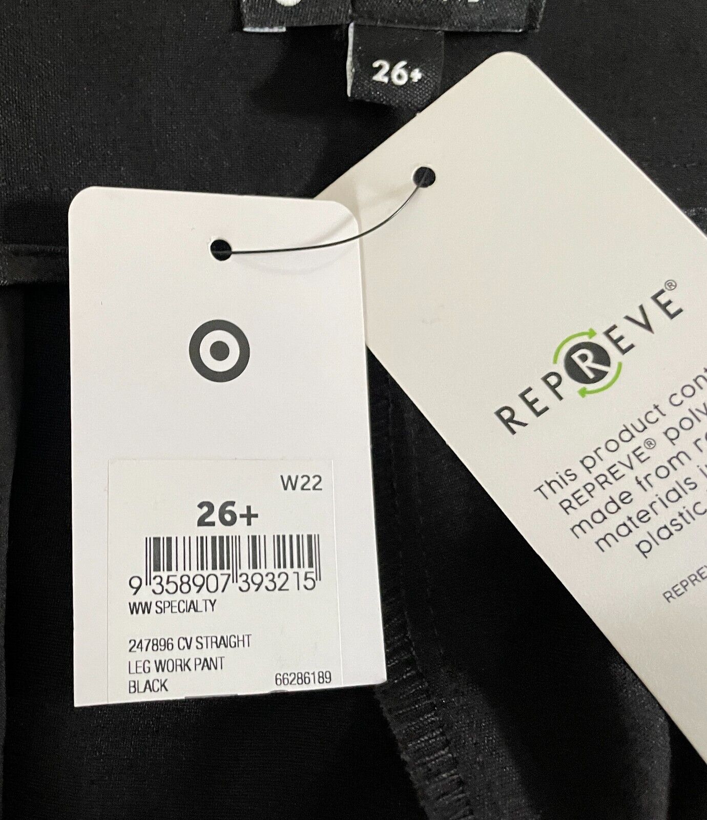 TARGET CURVE Black Straight Leg Pants Plus Sze 26 Classic Style Work Full Length