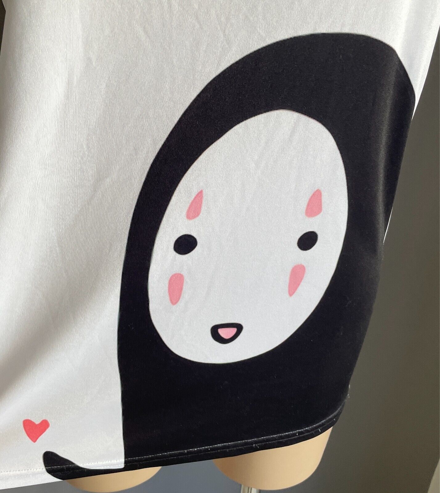 No-Face Aesthetic Anime Print Spirited Away White T-Shirt Short Sleeves Size L