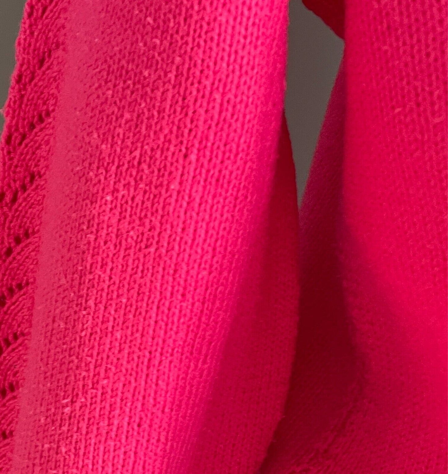 Pink Decorative Knit Stitch Jumper Long Sleeves Size 10 Roll Neck