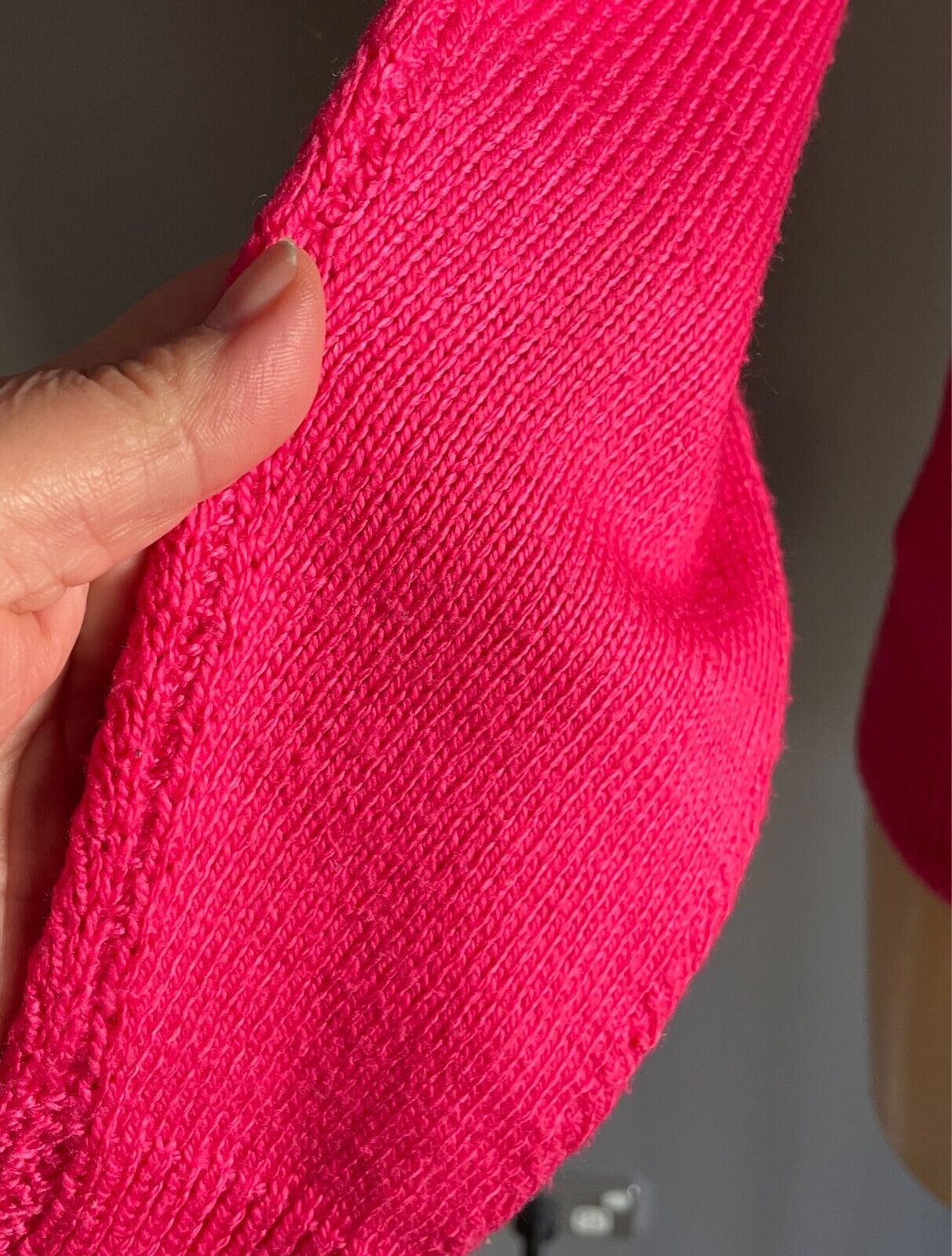 Pink Decorative Knit Stitch Jumper Long Sleeves Size 10 Roll Neck