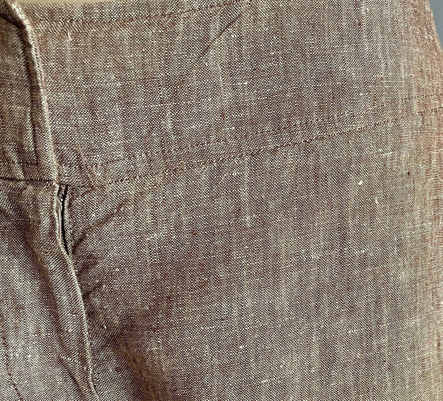 TARGET Brown Linen Cropped Length Pants Size 10 Classic and Chic