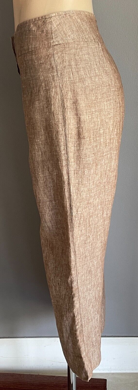 TARGET Brown Linen Cropped Length Pants Size 10 Classic and Chic