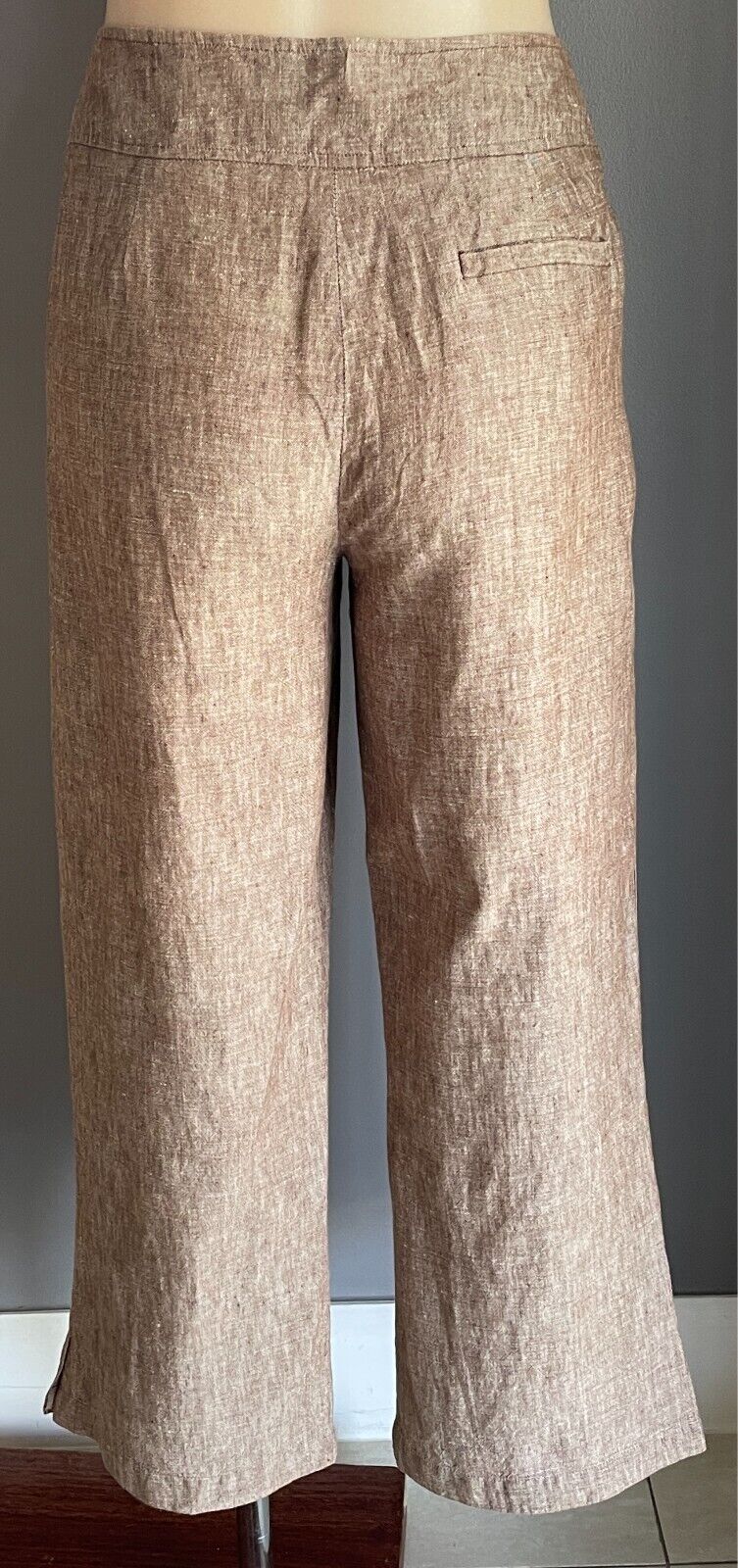 TARGET Brown Linen Cropped Length Pants Size 10 Classic and Chic