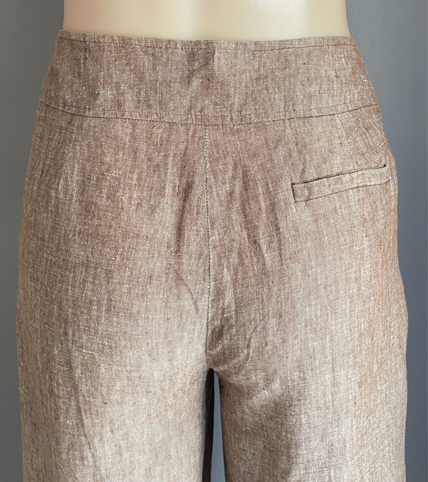 TARGET Brown Linen Cropped Length Pants Size 10 Classic and Chic