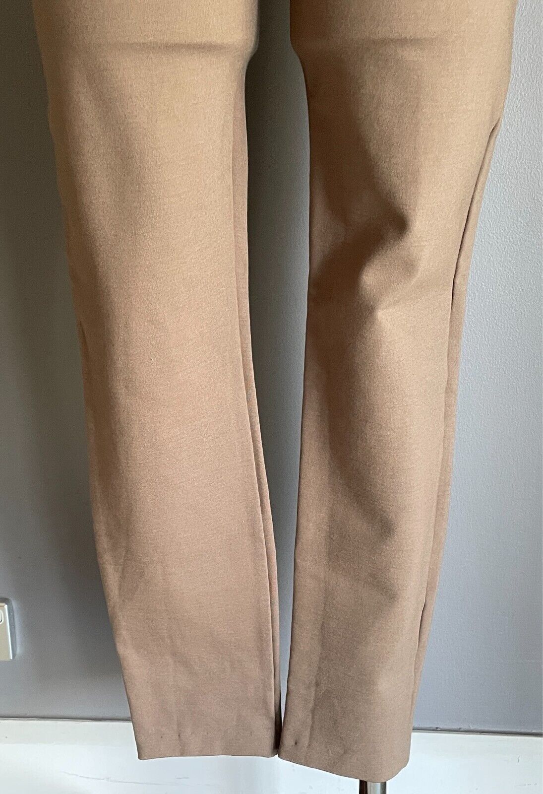 TEABERRY Pants Light Brown Pull On Off Thick Stretch Size 12 Zip Trim Slim Fit