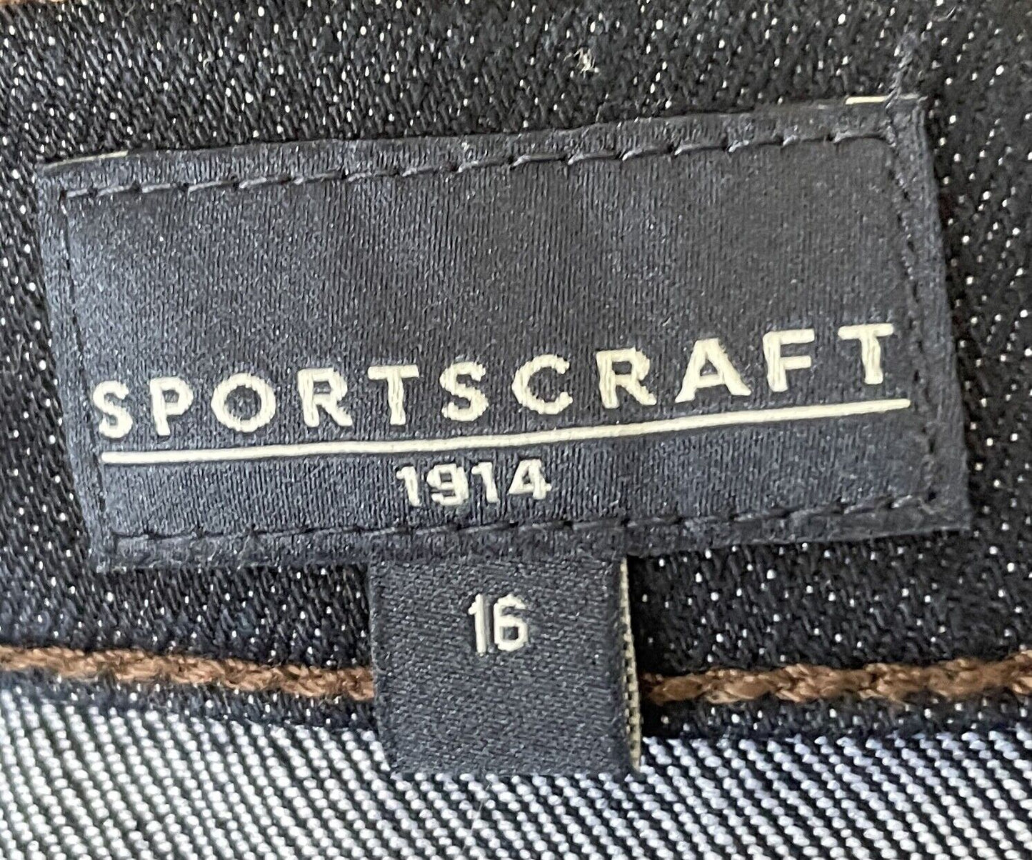 SPORTSCRAFT  "Simone Straight Leg" Size 16 Jeans Dark Blue Denim
