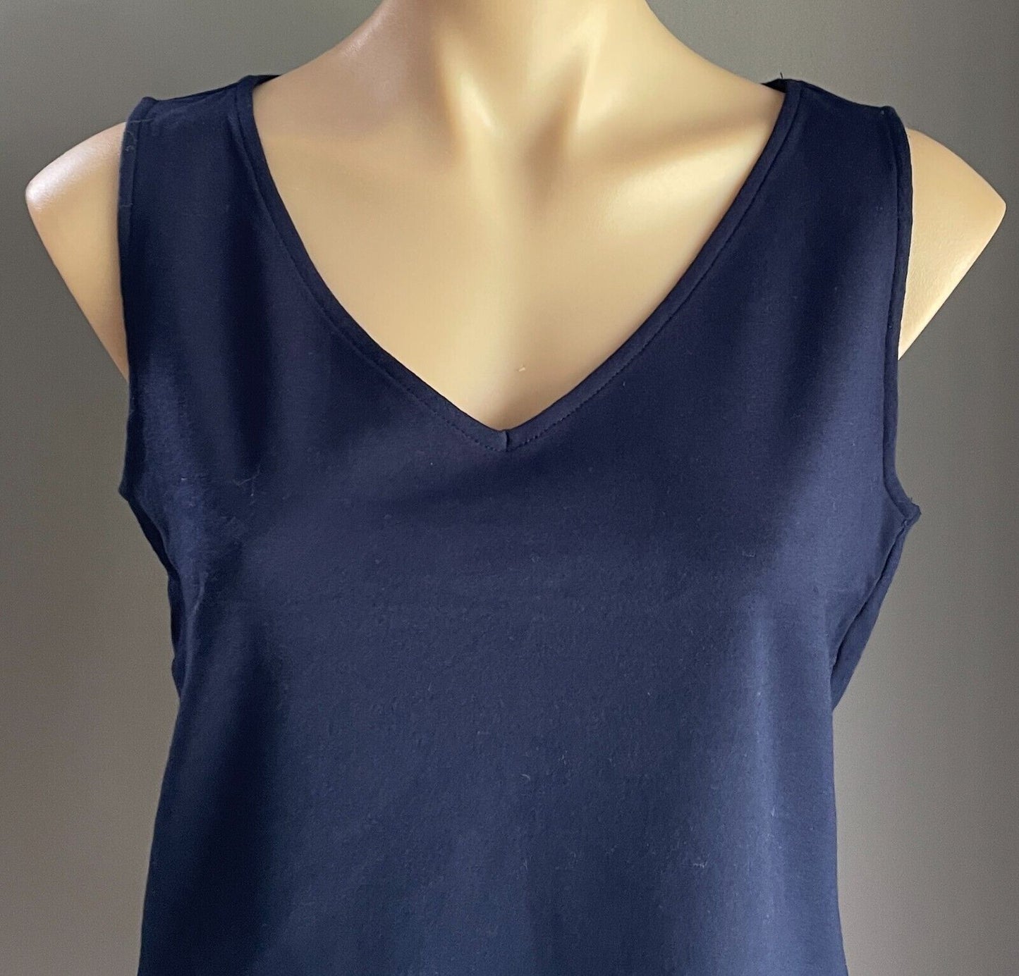 BARDOT Crop Top Navy Blue Sleeveless Stretch Camisole Singlet Tee Size 14 12