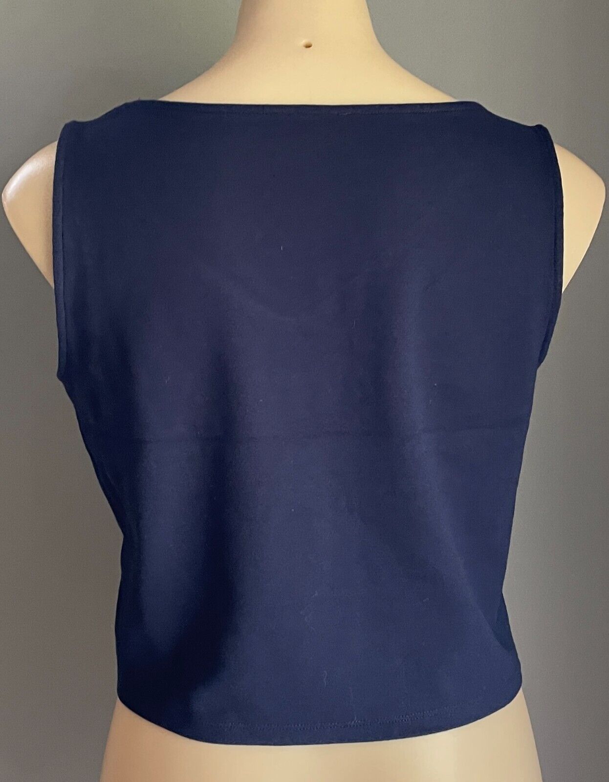 BARDOT Crop Top Navy Blue Sleeveless Stretch Camisole Singlet Tee Size 14 12