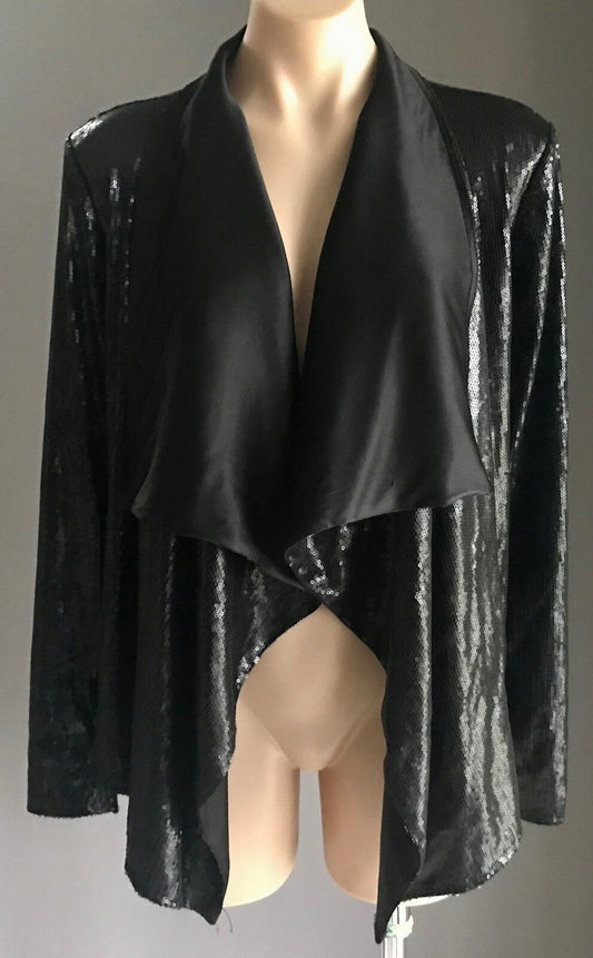 BARDOT Waterfall Jacket Black Sequin Ladies  Size 12 Formal or Smart Casual NEW