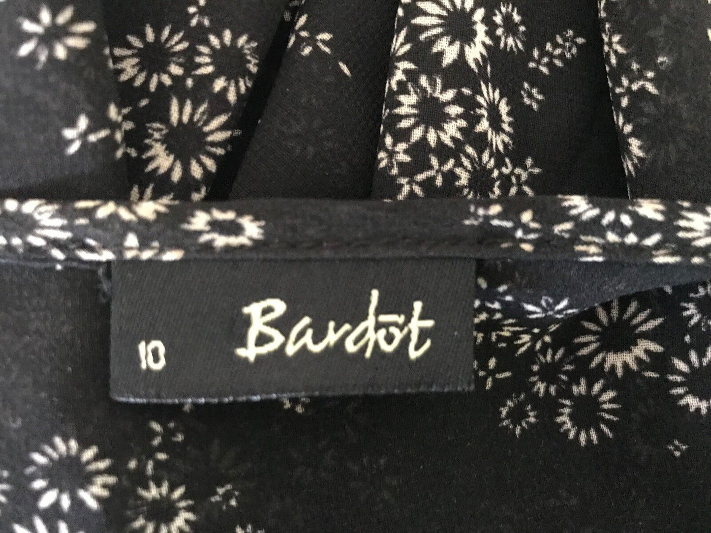 BARDOT Sheer Black & Taupe Floral  Blouson Kimono Style Jacket Size 10 Gorgeous