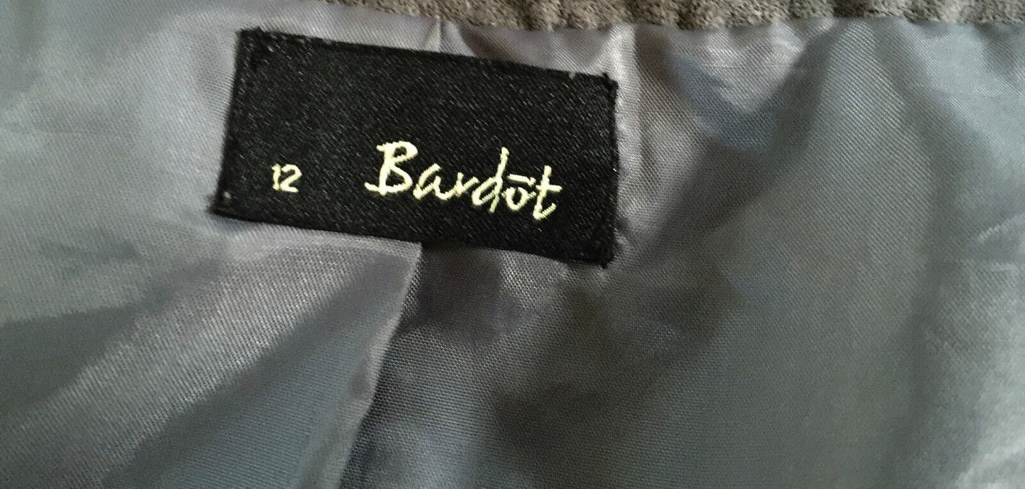 BARDOT Jacket Grey Suede Look & Feel Crop Blazer Ladies Size 12 Stylish