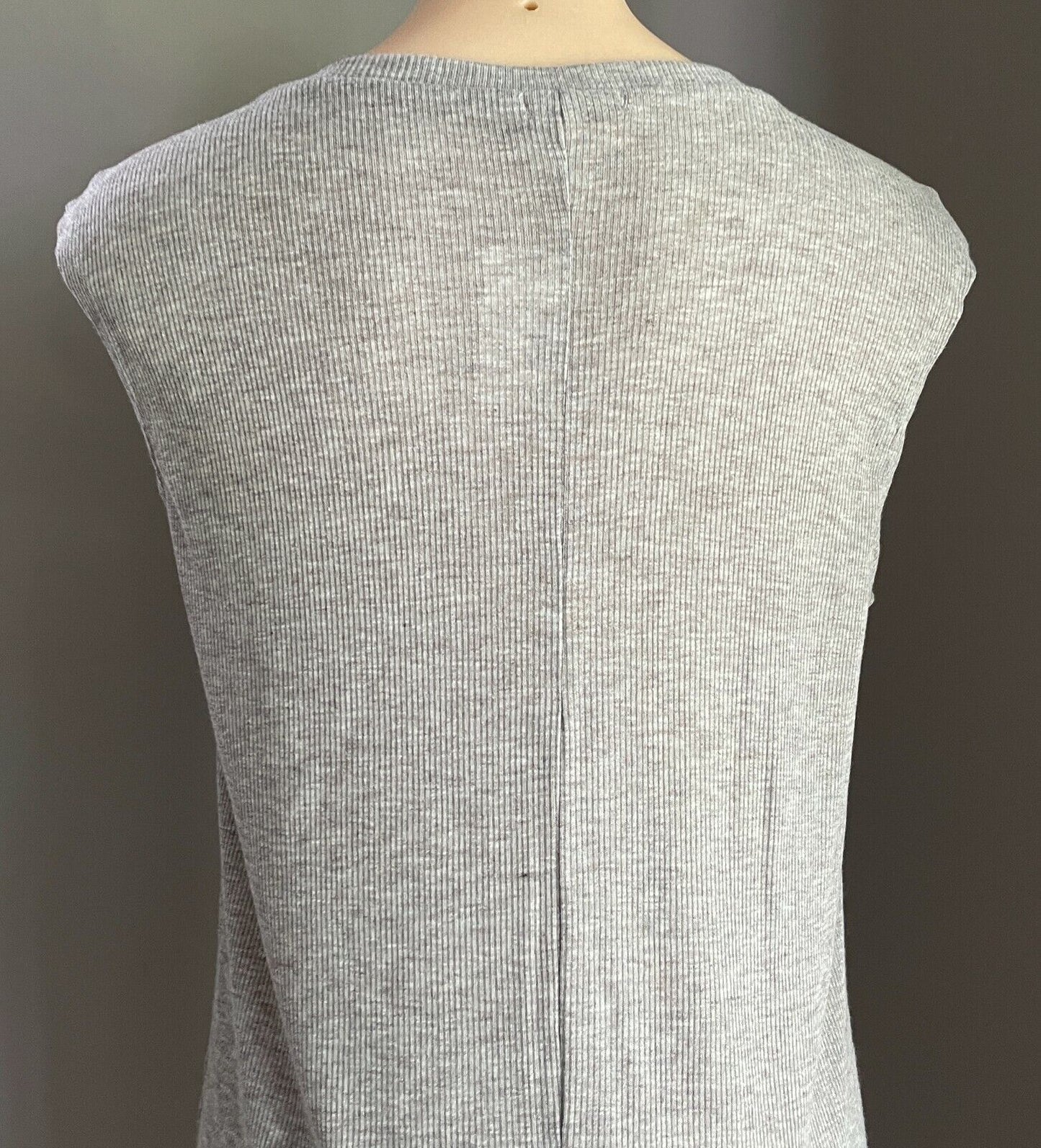 PAPER SCISSORS Maxi Dress Grey Ribbed Sleeveless Stretch Size M 12 NEW
