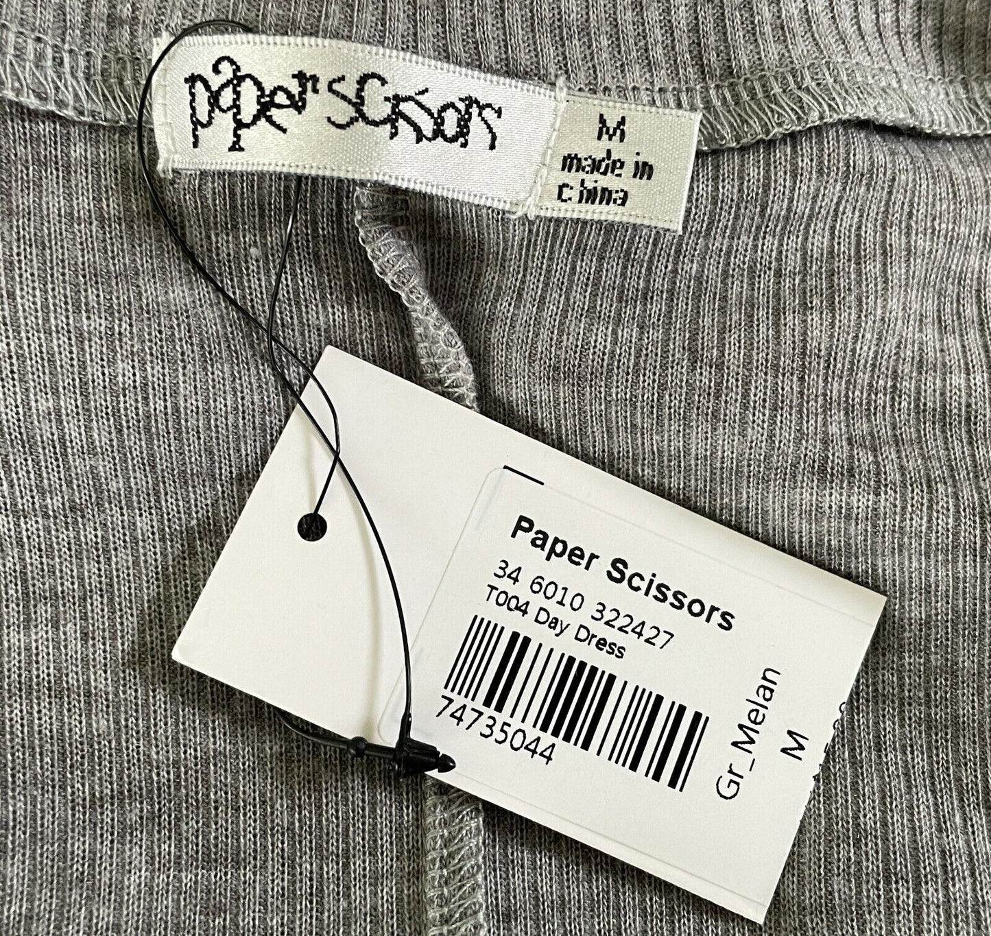 PAPER SCISSORS Maxi Dress Grey Ribbed Sleeveless Stretch Size M 12 NEW