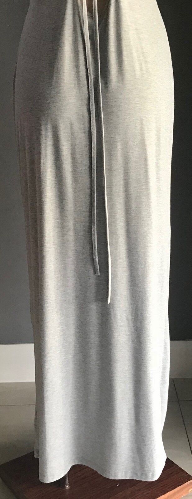 PAPER SCISSORS Maxi Dress Grey Marl Sleeveless Back Tie Size 14 Gorgeous NEW