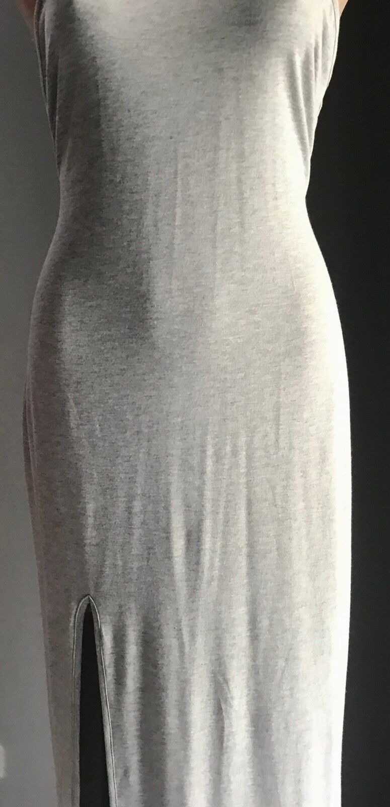 PAPER SCISSORS Maxi Dress Grey Marl Sleeveless Back Tie Size 14 Gorgeous NEW