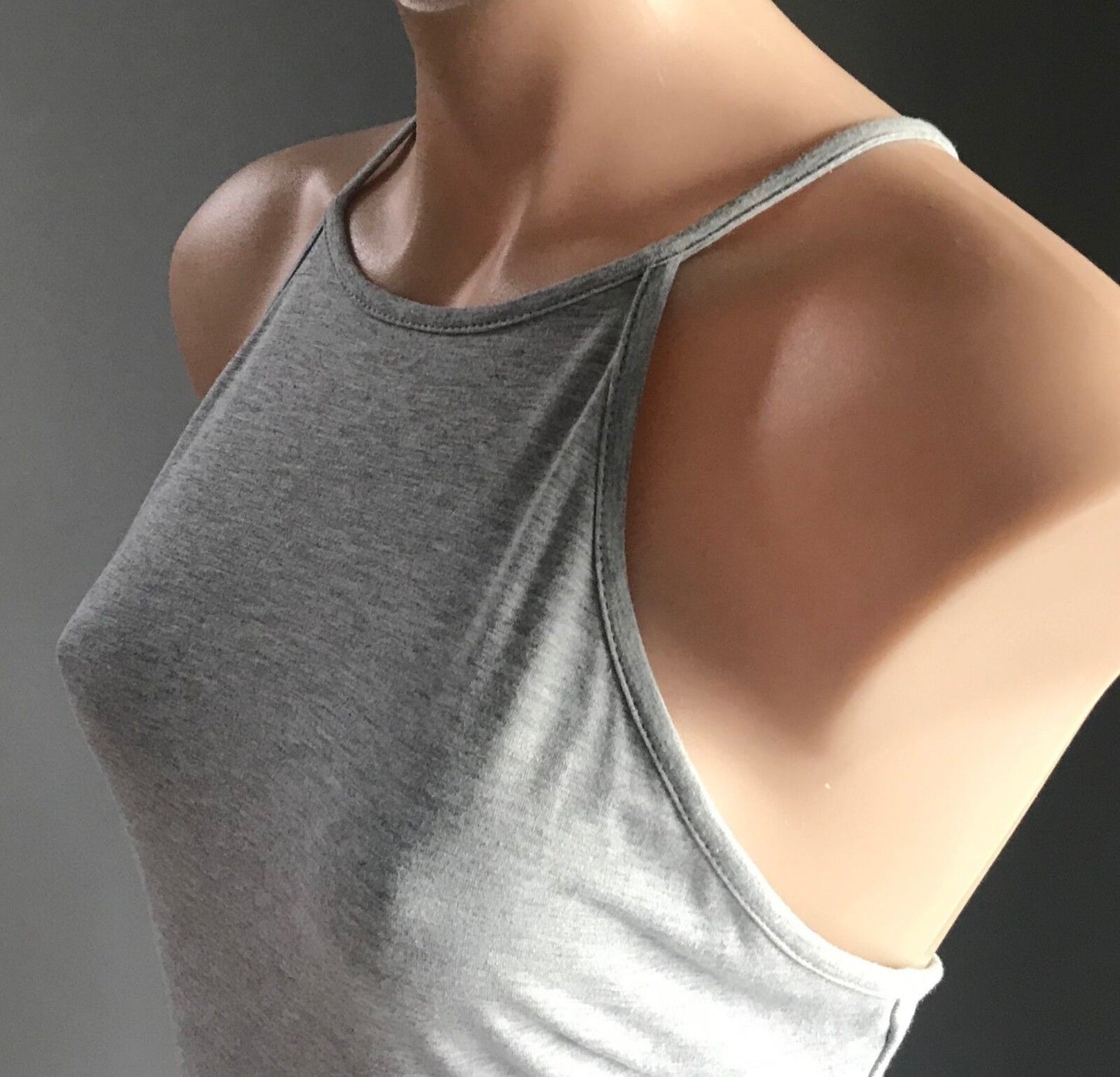PAPER SCISSORS Maxi Dress Grey Marl Sleeveless Back Tie Size 14 Gorgeous NEW
