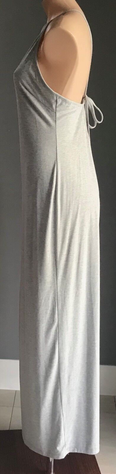PAPER SCISSORS Maxi Dress Grey Marl Sleeveless Back Tie Size 14 Gorgeous NEW