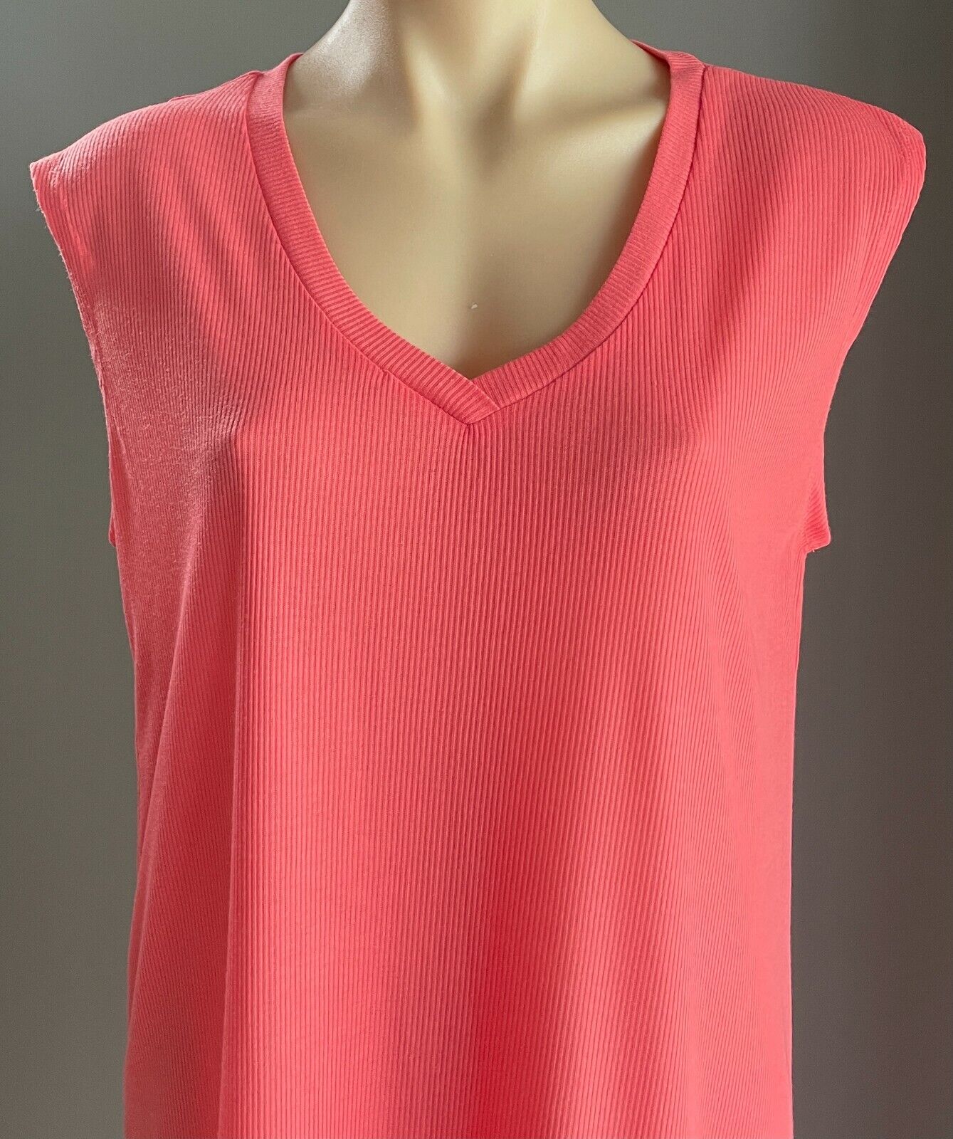 PAPER SCISSORS Maxi Dress Coral Red Ribbed Sleeveless A-Line Style Sz XL 14 NEW