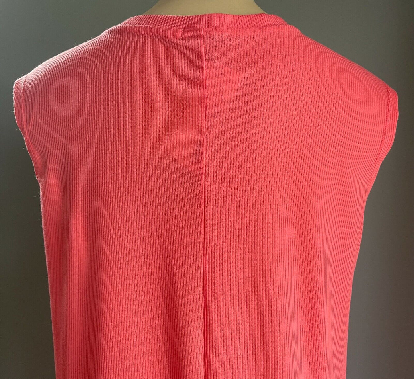 PAPER SCISSORS Maxi Dress Coral Red Ribbed Sleeveless A-Line Style Sz XL 14 NEW