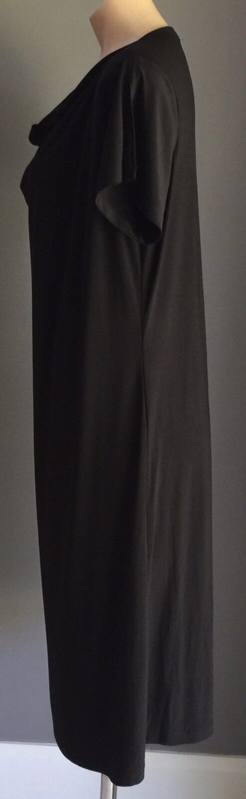 CORDELIA NIGHTS Dress Black Stretch Short Sleeve Cowl Neck Frock Size 10