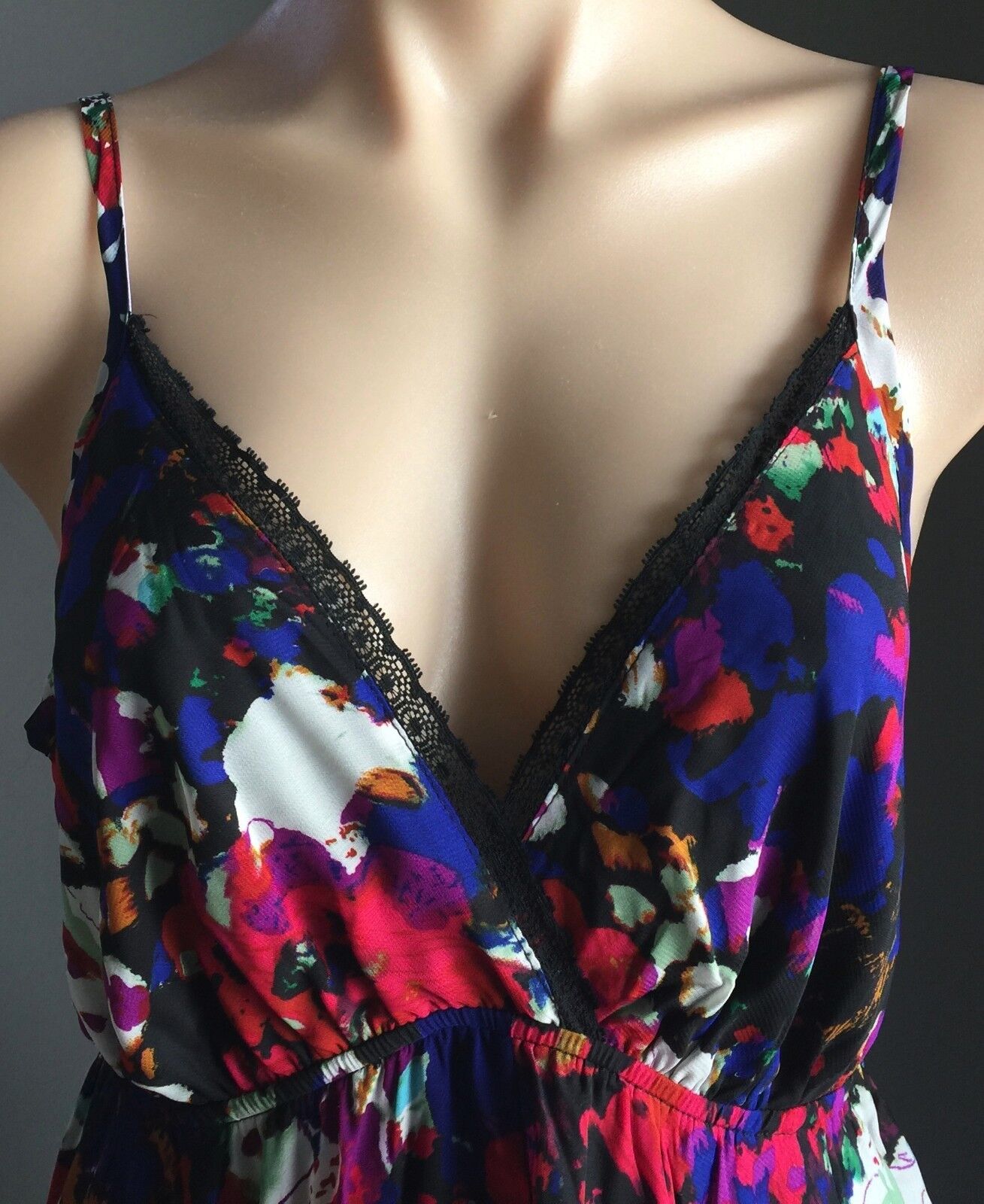 CROSSROADS Dress Multi Colour Print Sleeveless Asymmetric Hem Size 12 Gorgeous