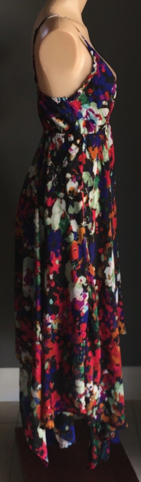 CROSSROADS Dress Multi Colour Print Sleeveless Asymmetric Hem Size 12 Gorgeous