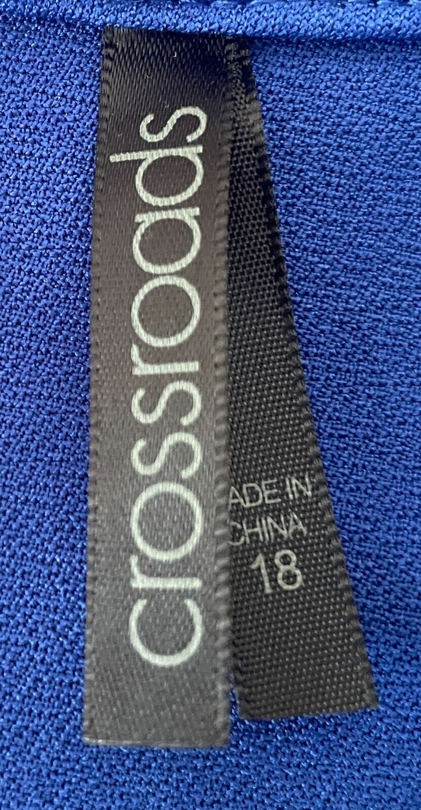 CROSSROADS Top Cobalt Blue Asymmetric Neck & Hem Sleeveless Rivet Trim Size 18